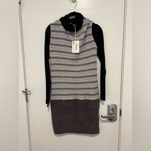 Jucca Striped Turtleneck Sweater Dress